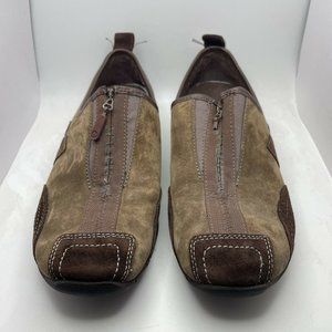 Merrell J76336 Barrado Leather Mocha Brown Suede Front Zip Shoe Size 7 Womens